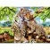  Алмазная мозаика Strateg ПРЕМИУМ Леопард с детенышем без подрамника розмером 50х65 см (SGK76327)