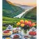 Diamond mosaic Strateg PREMIUM Breakfast with an amazing view size 40x50 cm (SK88213)