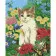 Paint by number SS-6412 "Kitten in the garden", 30x40 cm