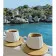 Paint by numbers Strateg PREMIUM Coffee on the coast size 30x40 cm (SS-6546)