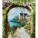 Paint by numbers Strateg PREMIUM Castle through the arch size 30x40 cm (SS-6548)