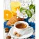 Paint by numbers Strateg PREMIUM Tea, juice and croissant with varnish size 30х40 sm (SS-6612)