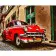 Paint by number Strateg PREMIUM Red retro car with varnish and level 30x40 cm (SS1063)