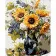 Paint by number Strateg PREMIUM Bouquet of sunflowers. Still life with varnish and level 30x40 cm (SS1065)