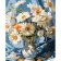 Paint by number Strateg PREMIUM Vase with snow-white daisies with varnish and level 30x40 cm (SS1066)