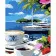 Paint by number Strateg PREMIUM Sunny Beach with varnish and level 30x40 cm (SS1095)