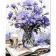 Paint by number Strateg PREMIUM Violets in a vase with varnish and a level, 30x40 cm (SS1109)