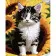 Paint by number Strateg PREMIUM Kitten in sleepwear with varnish and level 30x40 cm (SS1131)