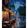 Paint by number Strateg PREMIUM Evening town with varnish and level 30x40 cm (SS1144)