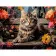 Paint by number Strateg PREMIUM Cat on a bench with varnish and level 30x40 cm (SS1145)