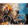 Картина по номерам Strateg ПРЕМИУМ Цветочный велосипед у стены с лаком и уровнем размером 30х40 см (SS1146)
