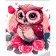 Paint by number Strateg PREMIUM Owl in roses with varnish size 30x40 cm (SS6675)