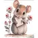 Paint by number Strateg PREMIUM Little mouse with lacquer sheet size 30x40 cm (SS6682)