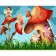 Картина по номерам Strateg ПРЕМИУМ Феи на грибочках с лаком размером 30х40 см (SS6696)