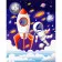 Paint by number Strateg PREMIUM Astronaut and rocket with varnish size 30x40 cm (SS6701)