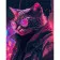 Paint by number Strateg PREMIUM Cat in neon with varnish size 30x40 cm (SS6745)