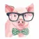 Paint by number SV-0015 "Pig with glasses", 30x40 cm
