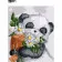 Картина по номерам Панда с цветами 30х40 см SV-0052