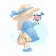 Картина по номерам Маленькая девочка в голубом платье 30х40 см SV-0091