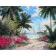 Paint by numbers Strateg PREMIUM Palm trees and sailboats with varnish and level size 40х50 sm SY6612