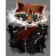 Paint by numbers Strateg PREMIUM Cool raccoon with varnish size 40х50 sm (SY6727)