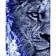 Картина за номерами Strateg ПРЕМІУМ Сині відтінки хижака з лаком розміром 40х50 см (SY6777)