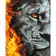 Paint by numbers Strateg PREMIUM Fire tiger with varnish size 40х50 sm (SY6778)
