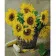 Paint by numbers Strateg PREMIUM Basket with sunflowers with varnish size 40х50 sm (SY6815)