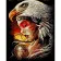 Paint by numbers Strateg PREMIUM Eagle amulet with varnish size 40х50 sm (SY6816)