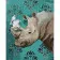 Paint by numbers Strateg PREMIUM A rhinoceros with a bird with varnish size 40х50 sm (SY6917)