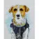 Paint by numbers Strateg PREMIUM Watercolor dog Patron with varnish size 40х50 sm (SY6938)