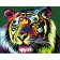 Картина за номерами Преміум Поп-арт барвистий тигр 40х50 см VA-0128