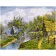 Paint by numbers Strateg PREMIUM A water mill and a small house with varnish size 40х50 sm VA-0961