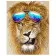 Картина за номерами Преміум Лев в окулярах 40х50 см VA-1123