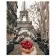 Paint by number Premium VA-1134 "Cupcake with raspberries against the backdrop of the Eiffel Tower", 40x50 cm