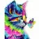Картина по номерам Цветной кот с бабочкой 40х50 см VA-2148