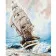 Картина за номерами Strateg Корабель на хвилях на кольоровому фоні розміром 40х50 см (VA-2506)