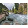 Картина по номерам Strateg Река среди леса на цветном фоне размером 40х50 см (VA-2529)