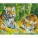 Paint by number Strateg Two tigers on a colored background, size 40x50 cm (VA-2552)