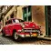 Paint by number Strateg Red retro car on a colored background size 40x50 cm (VA-2741)