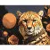 Painting by numbers Strateg PREMIUM Majesty of a cheetah with varnish and level size 40x50 cm (VA-4653)