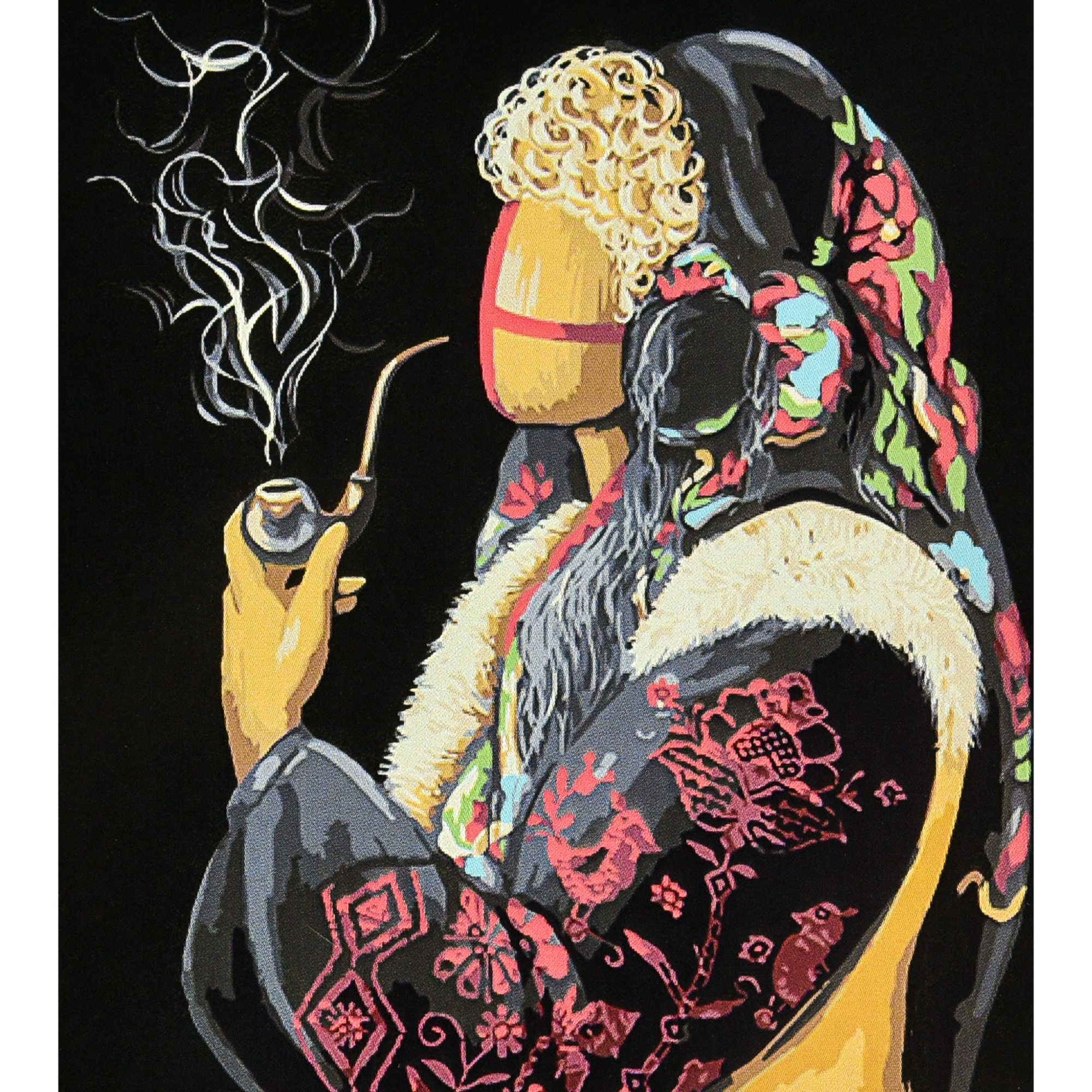 Incense on a black background with varnish size 40x50 cm (AH1145)