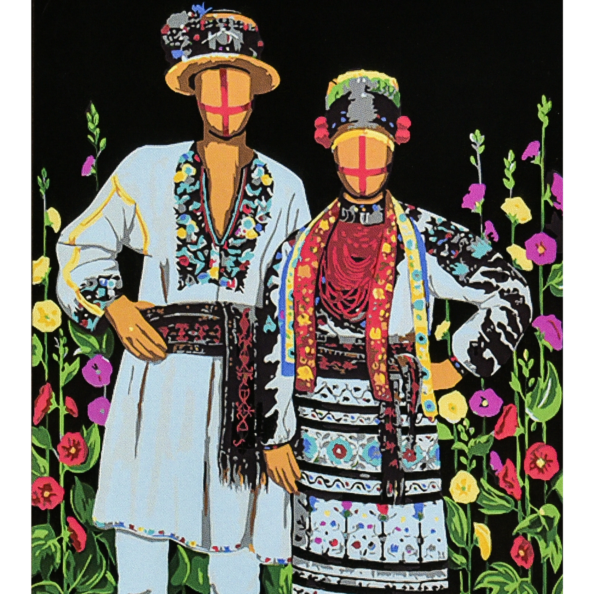 Inseparable on a black background with varnish size 40x50 cm (AH1146)