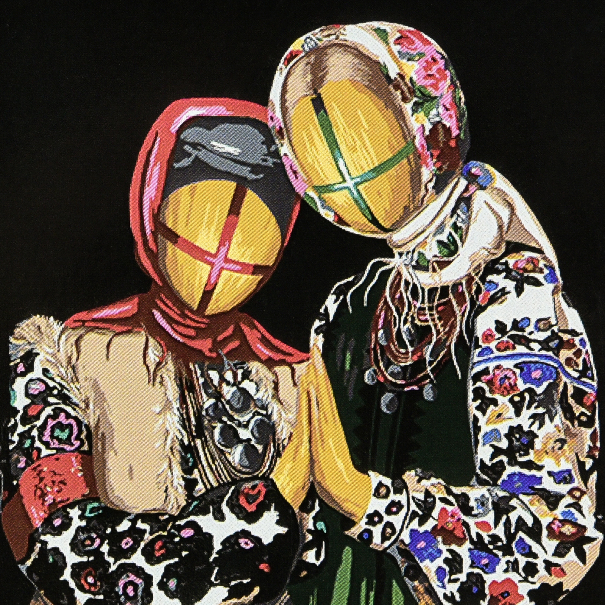 Together on a black background with varnish size 40x40 cm (AV4040-90)