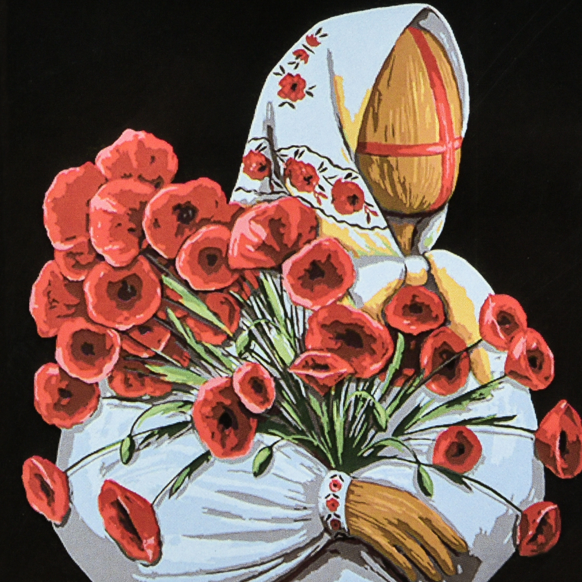 Macovia on a black background with varnish size 40x40 cm (AV4040-91)