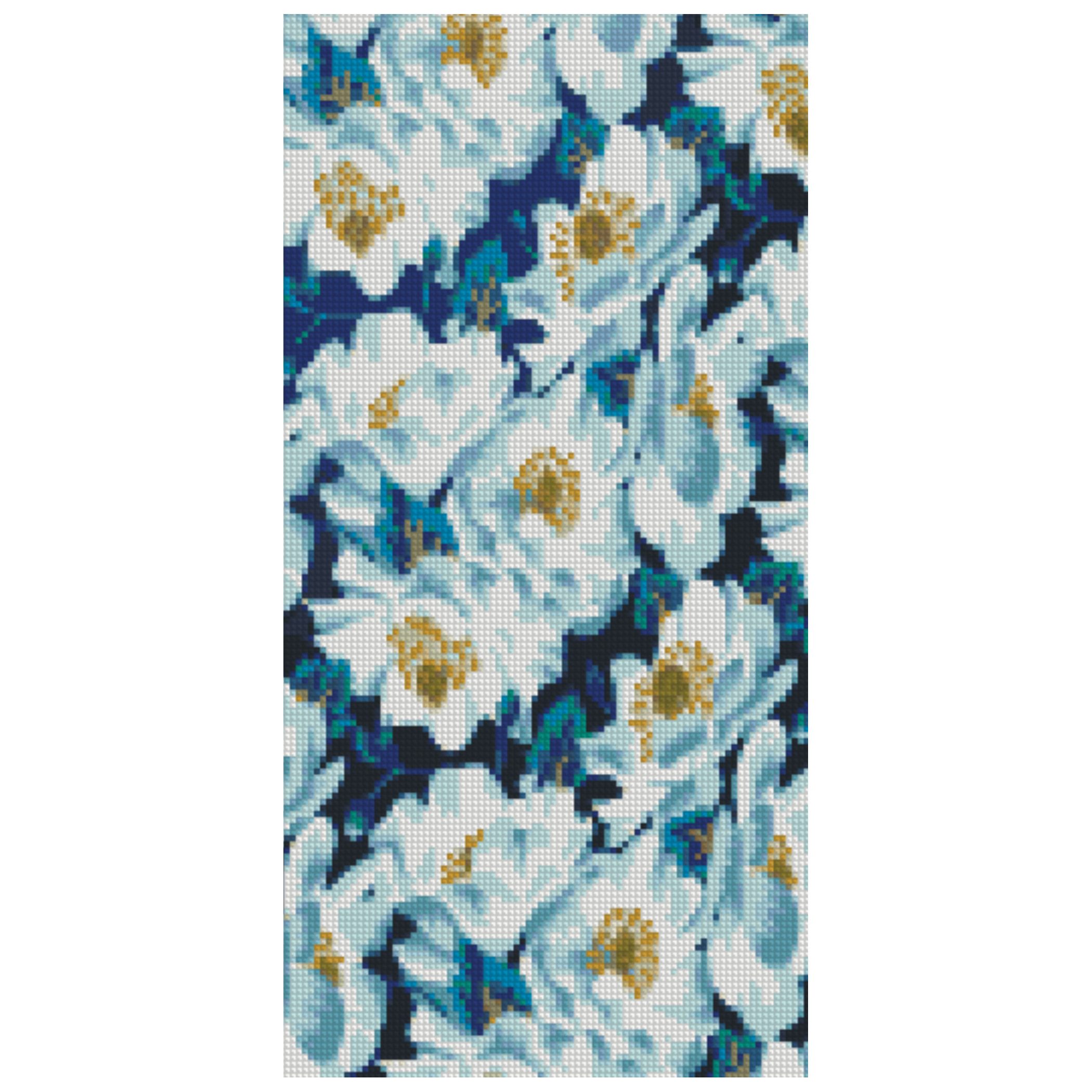 BA-0015 "White flowers 2", 50x25 cm