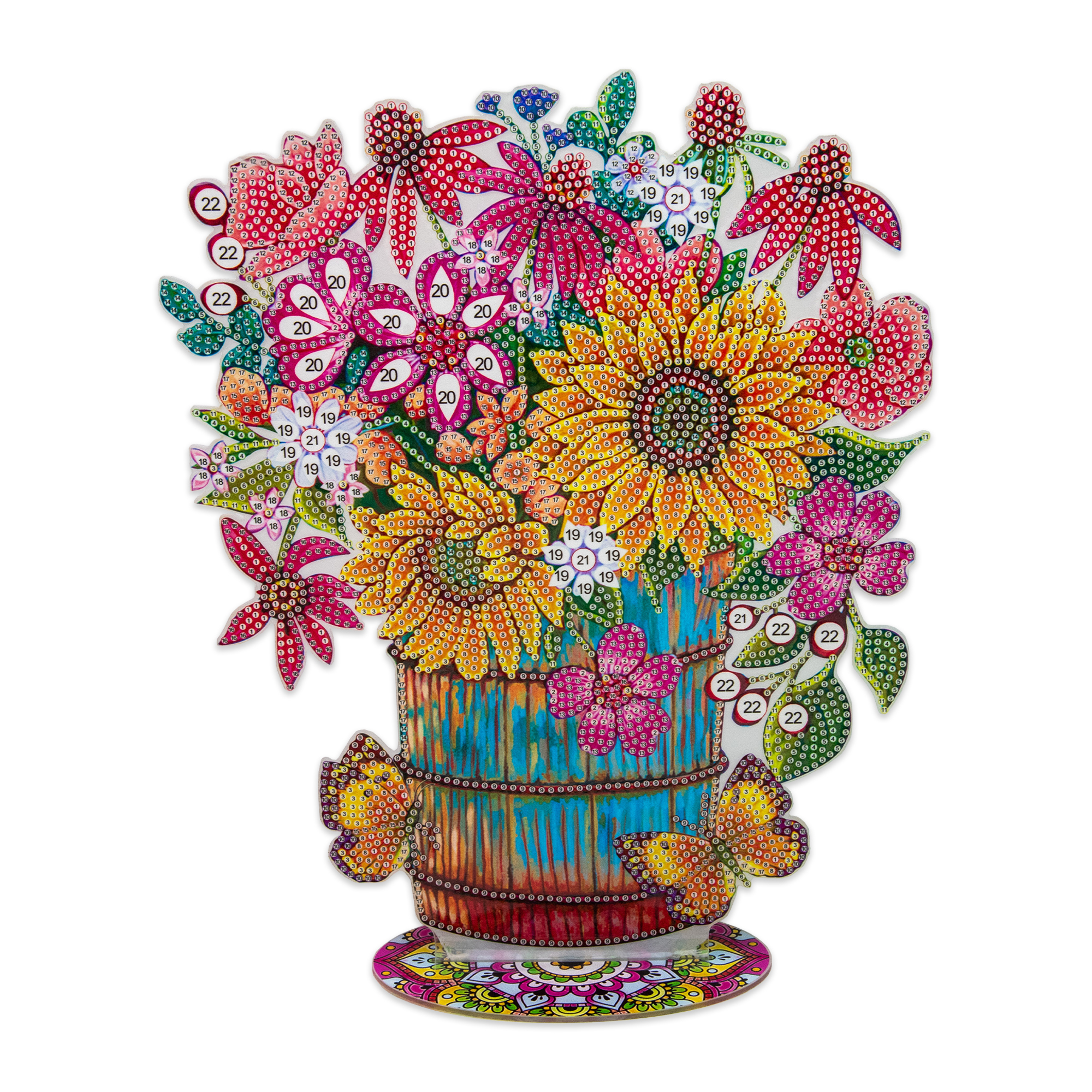 Bouquet of flowers on a stand, 30x30 cm (BJP21)