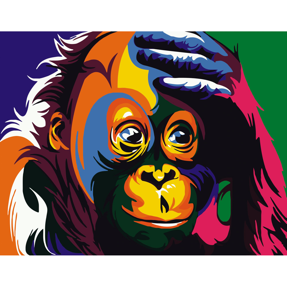 Pop art monkey without subframe size 40x50 cm (BR002)
