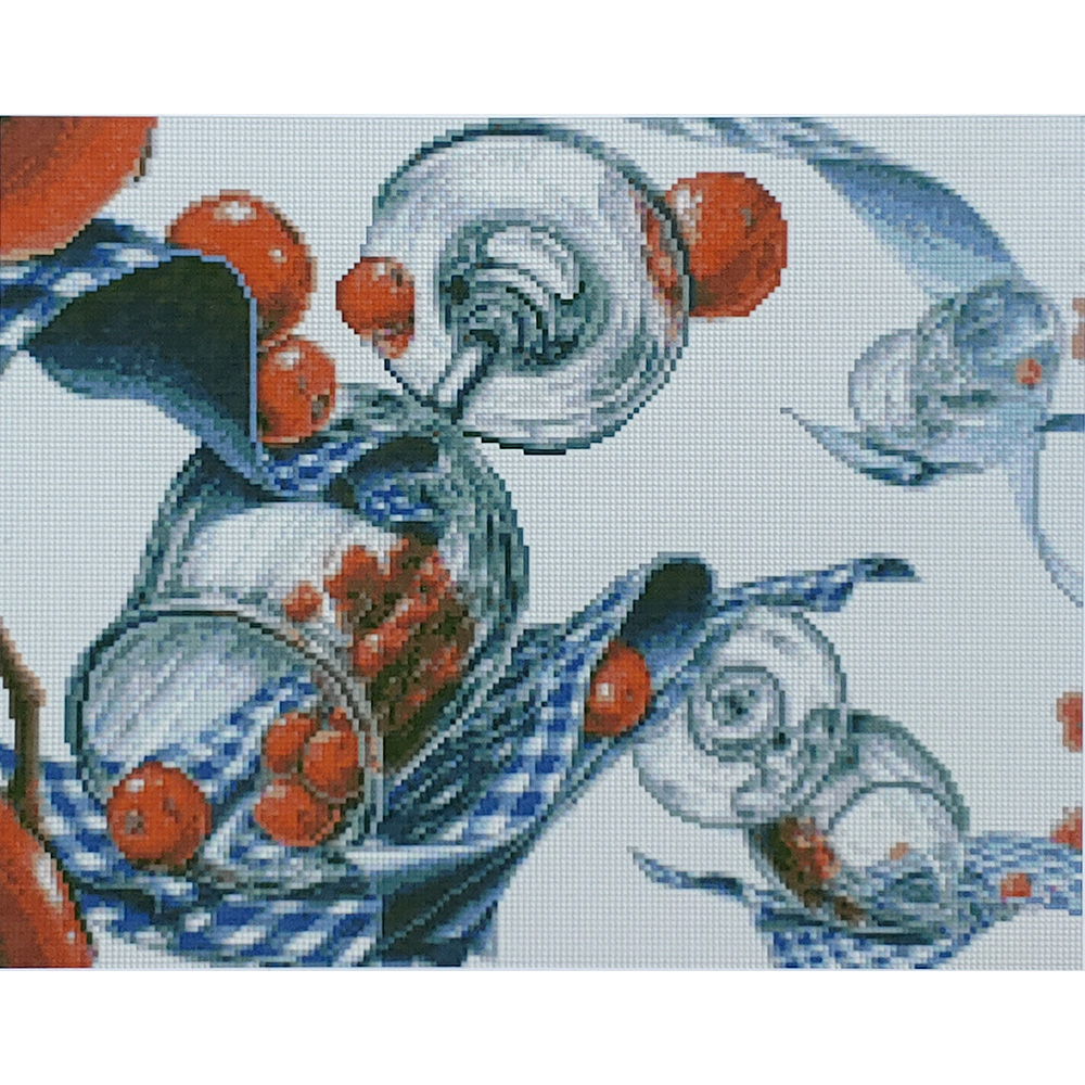 Diamond painting Strateg PREMIUM Glasses with berries size 40х50 sm (D0036)
