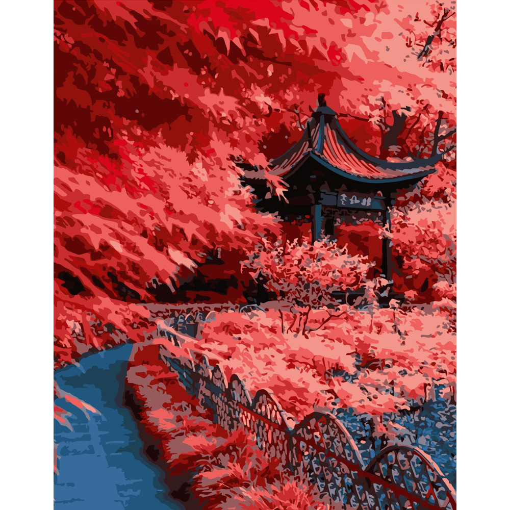 Red leaves of Japan size 40x50 cm (DY275)